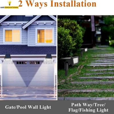 Solar Spotlight - 600LM LED, IP67 Waterproof, 2 Brightness Modes, 2200mAh Battery, Dusk to Dawn for Yard, Pathway, Garden