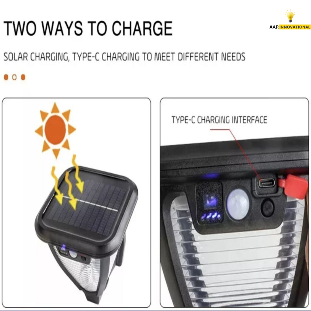 2000LM Solar Flood Light 3 Modes Motion Sensor IP65 Waterproof Outdoor Security